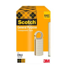 7100336194/710021320 SCOTCH CINTA TRANSPARENTE 508 ROLLO 19MM X 66M PACK 8U