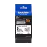 TZES211 BROTHER CINTA ROTULADORA LAMINADA SUPER ADHESIVA TEXTO NEGRO SOBRE BLANCO - 6MMX8M