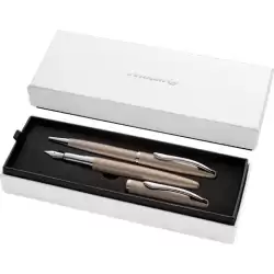 400198412 PELIKAN SET BOLÍGRAFO + ESTILOGRÁFICA JAZZ NOBLE ELEGANCE TINTA AZUL COLOR PARDO ESTUCHE DE REGALO