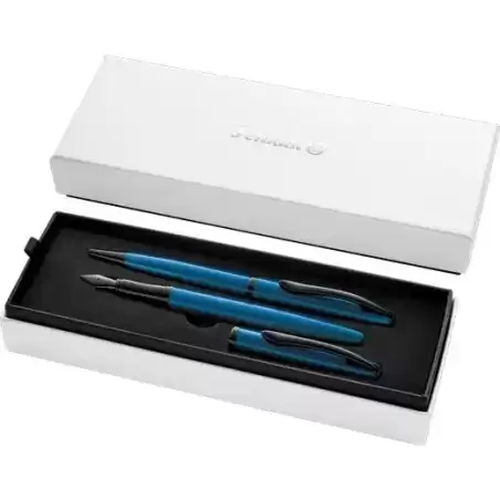 400198413 PELIKAN SET BOLÍGRAFO + ESTILOGRÁFICA JAZZ NOBLE ELEGANCE TINTA AZUL COLOR AGUAMARINA ESTUCHE DE REGALO