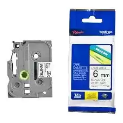 TZE211 BROTHER CINTA ROTULADORA LAMINADA TEXTO NEGRO SOBRE BLANCO - 6MMX8M