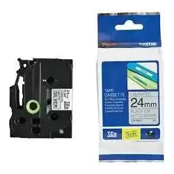 TZEM951 BROTHER CINTA ROTULADORA LAMINADA TEXTO NEGRO SOBRE FONDO PLATA MATE - 24MMX8M