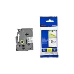 TZES241 BROTHER CINTA ROTULADORA LAMINADA SUPER ADHESIVA TEXTO NEGRO SOBRE BLANCO - 18MMX8M