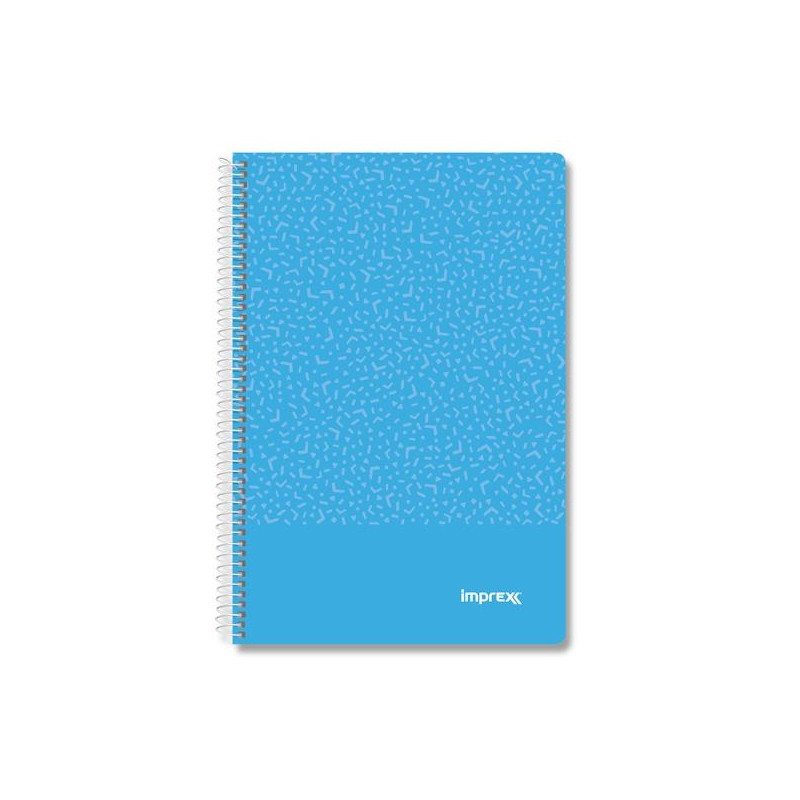 IMP0101 IMPREX CUADERNO ESPIRAL TAPA PP FOLIO 80H 90GR 4X4 AZUL