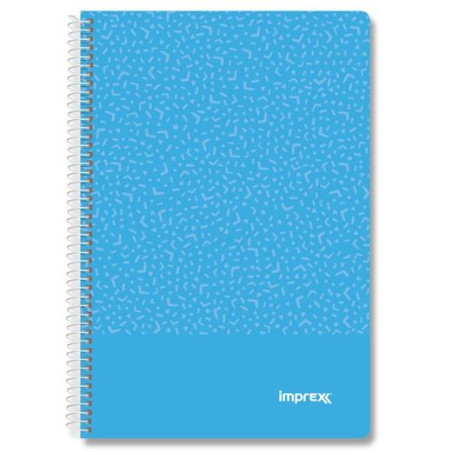 IMP0101 IMPREX CUADERNO ESPIRAL TAPA PP FOLIO 80H 90GR 4X4 AZUL