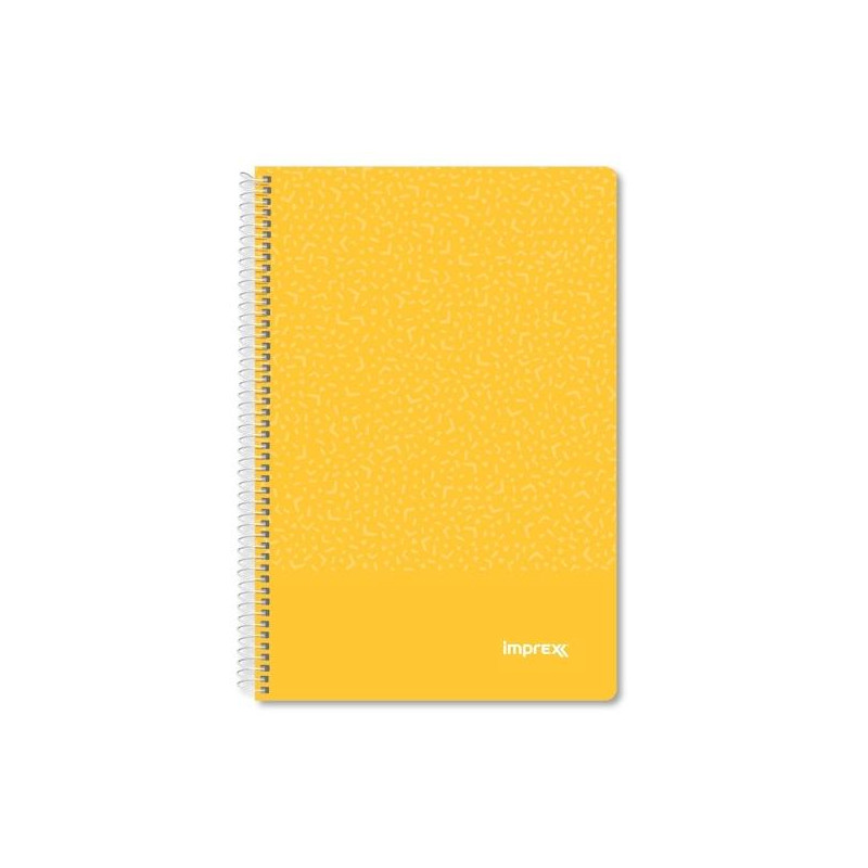 IMP0102 IMPREX CUADERNO ESPIRAL TAPA PP FOLIO 80H 90GR 4X4 AMARILLO