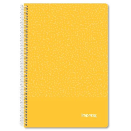 IMP0102 IMPREX CUADERNO ESPIRAL TAPA PP FOLIO 80H 90GR 4X4 AMARILLO