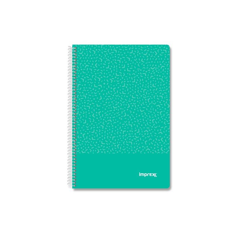 IMP0103 IMPREX CUADERNO ESPIRAL TAPA PP FOLIO 80H 90GR 4X4 VERDE