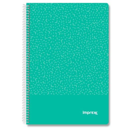 IMP0103 IMPREX CUADERNO ESPIRAL TAPA PP FOLIO 80H 90GR 4X4 VERDE