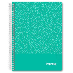IMP0107 IMPREX CUADERNO ESPIRAL TAPA PP A5 80H 90GR 4X4 VERDE