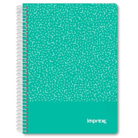 IMP0107 IMPREX CUADERNO ESPIRAL TAPA PP A5 80H 90GR 4X4 VERDE