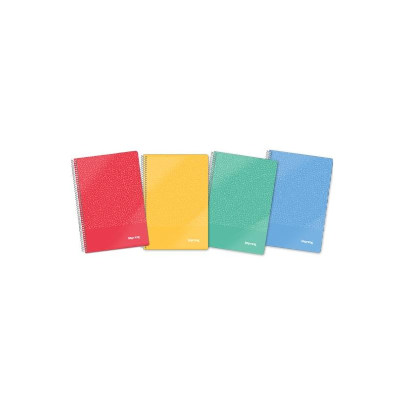 IMP0119 IMPREX CUADERNO ESPIRAL TAPA PP FOLIO 80H 90GR 4X4 COLORES SURTIDOS