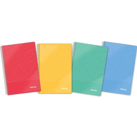IMP0119 IMPREX CUADERNO ESPIRAL TAPA PP FOLIO 80H 90GR 4X4 COLORES SURTIDOS