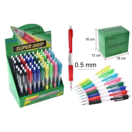 H-185-SL-60DPK PILOT EXPOSITOR PORTAMINAS H-185 SUPERGRIP 0.5 CON GOMA EXPOSITOR 60 UD C/SURTIDOS