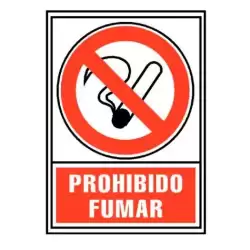 6174-02 RJ ARCHIVO 2000 SEÑAL "PROHIBIDO FUMAR" 210X297MM PP 700 MICRAS BLANCO/ROJO