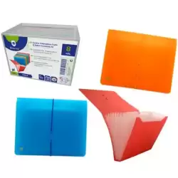 311829 BISMARK CARPETA FUELLE ACORDEÓN 13 C/GOMA A5 PP TRANSPARENTE C/SURTIDOS