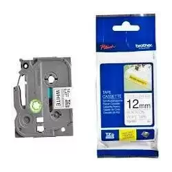 TZES231 BROTHER CINTA ROTULADORA LAMINADA SUPER ADHESIVA TEXTO NEGRO SOBRE BLANCO - 12MMX8M