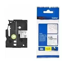 TZESE4 BROTHER CINTA ROTULADORA LAMINADA DE SEGURIDAD TEXTO NEGRO SOBRE BLANCO - 18MMX8M