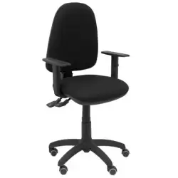 04SBALI840B10RP PIQUERAS Y CRESPO SILLA AYNA GIRATORIA ASINCRO BRAZOS REGULABLES RUEDAS PARQUÉ TEJIDO BALI NEGRO