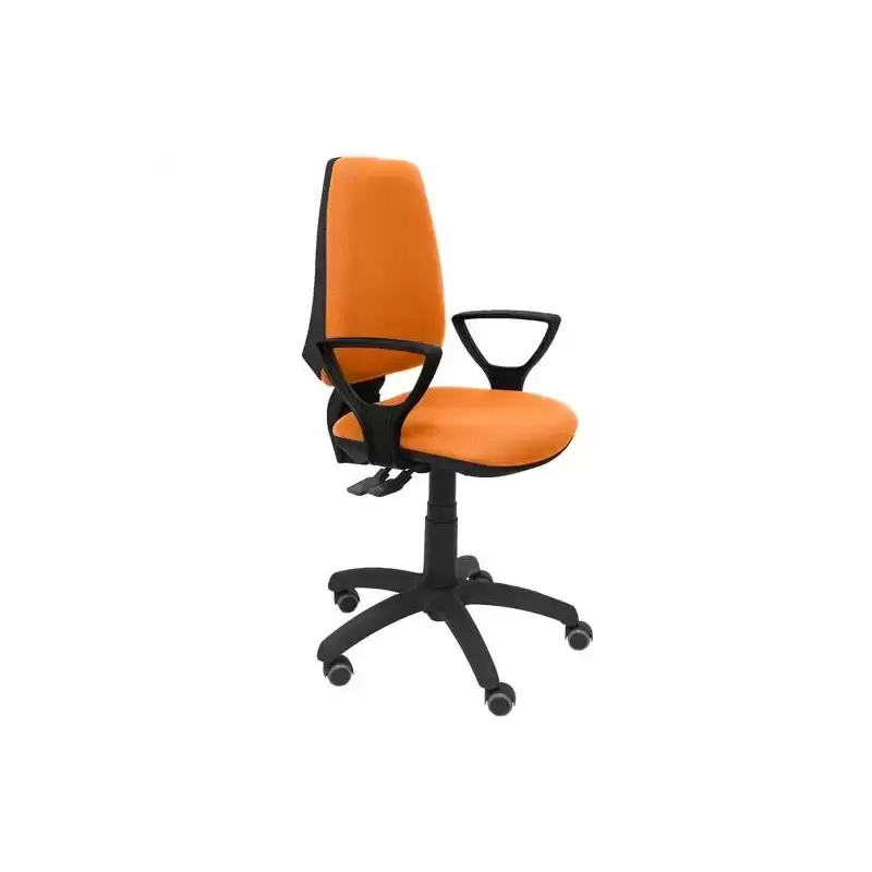 14SBALI308BGOLFRP PIQUERAS Y CRESPO SILLA ELCHE GIRATORIA REGULABLE SINCRO BRAZOS FIJOS RUEDAS DE PARQUÉ TEJIDO BALI NARANJA