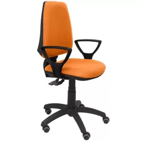 14SBALI308BGOLFRP PIQUERAS Y CRESPO SILLA ELCHE GIRATORIA REGULABLE SINCRO BRAZOS FIJOS RUEDAS DE PARQUÉ TEJIDO BALI NARANJA