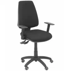 14SBALI840B10RP PIQUERAS Y CRESPO SILLA ELCHE GIRATORIA ASINCRO BRAZOS REG. RUEDAS DE PARQUÉ TEJIDO BALI NEGRO