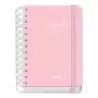 51937 DOHE AGENDA ESCOLAR SERENITY WIRE´O A6 ESPIRAL DOBLE DP TAPA DURA ROSA 2025-2026