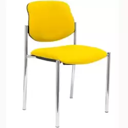 27CRBALI100 PIQUERAS Y CRESPO SILLA FIJA STYL SIN BRAZOS CHASIS CROMO TEJIDO BALI AMARILLO