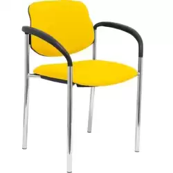 27CRBALI100CB PIQUERAS Y CRESPO SILLA FIJA STYL B/FIJOS CHASIS CROMO TEJIDO BALI AMARILLO