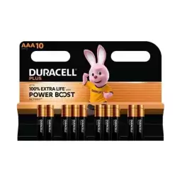 DPBLR3B10 DURACELL PILAS PLUS POWER BOOST LR03 ALCALINAS AAA 1.5V BLISTER 10