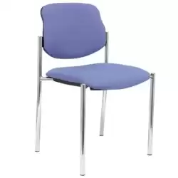 27CRBALI261 PIQUERAS Y CRESPO SILLA FIJA STYL SIN BRAZOS CHASIS CROMO TEJIDO BALI AZUL CLARO