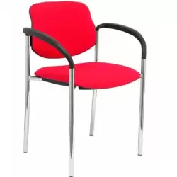 27CRBALI350CB PIQUERAS Y CRESPO SILLA FIJA STYL B/FIJOS CHASIS CROMO TEJIDO BALI ROJO