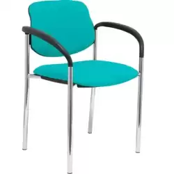 27CRBALI39CB PIQUERAS Y CRESPO SILLA FIJA STYL B/FIJOS CHASIS CROMO TEJIDO BALI TURQUESA