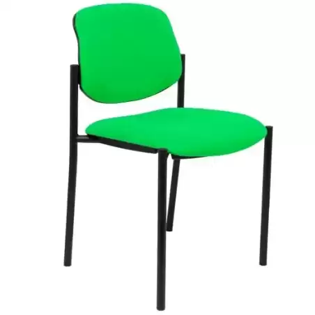 27NBALI22 PIQUERAS Y CRESPO SILLA FIJA STYL S/BRAZOS CHASIS NEGRO TEJIDO BALI VERDE PISTACHO