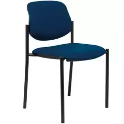 27NSPAZM PIQUERAS Y CRESPO SILLA FIJA STYL S/BRAZOS CHASIS NEGRO TAPIZADO SIMILPIEL AZUL MARINO