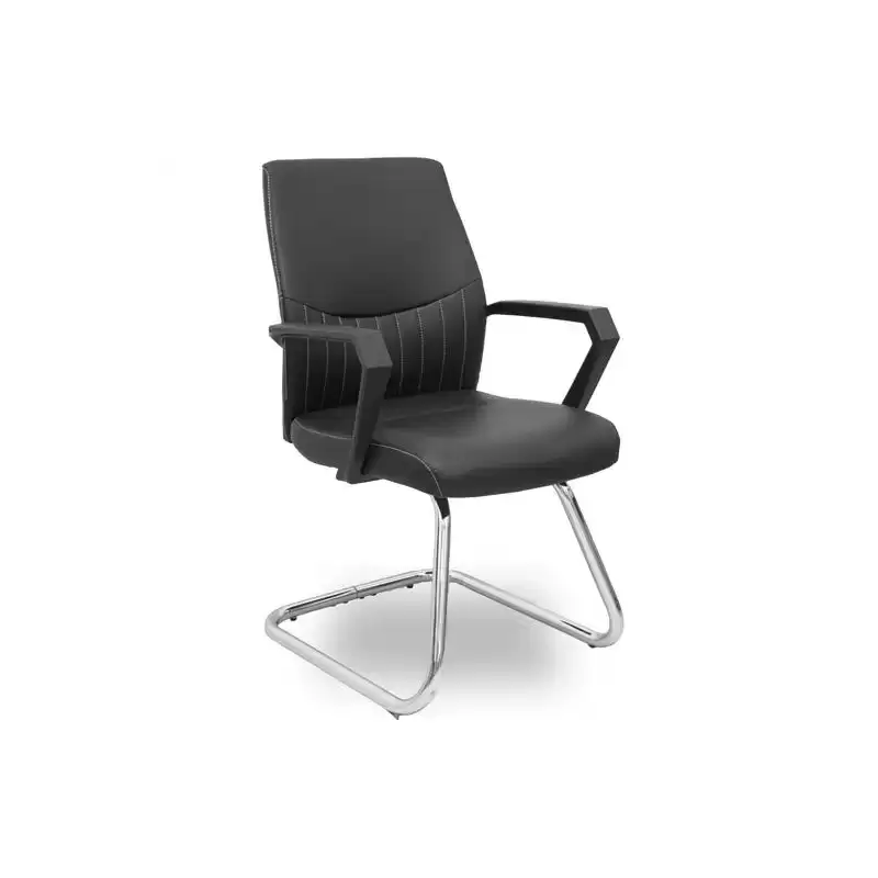 520PACRSP840 PIQUERAS Y CRESPO SILLA DE VISITA OPTI520 PATÍN REFORZADA BRAZOS FIJOS SIMILPIEL NEGRO