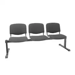 B3ARAN840 PIQUERAS Y CRESPO BANCADA ISO 3 PLAZAS TAPIZADO ARAN NEGRO