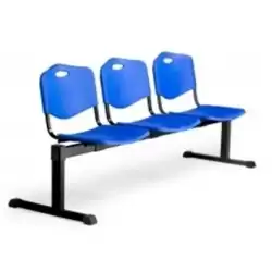 B3PIAZ PIQUERAS Y CRESPO BANCADA ISO 3 PLAZAS ASIENTO Y RESPALDO PVC AZUL