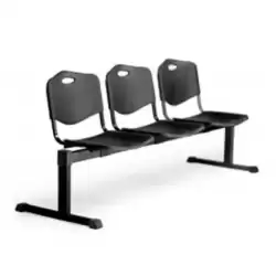 B3PINE PIQUERAS Y CRESPO BANCADA ISO 3 PLAZAS ASIENTO Y RESPALDO PVC NEGRO