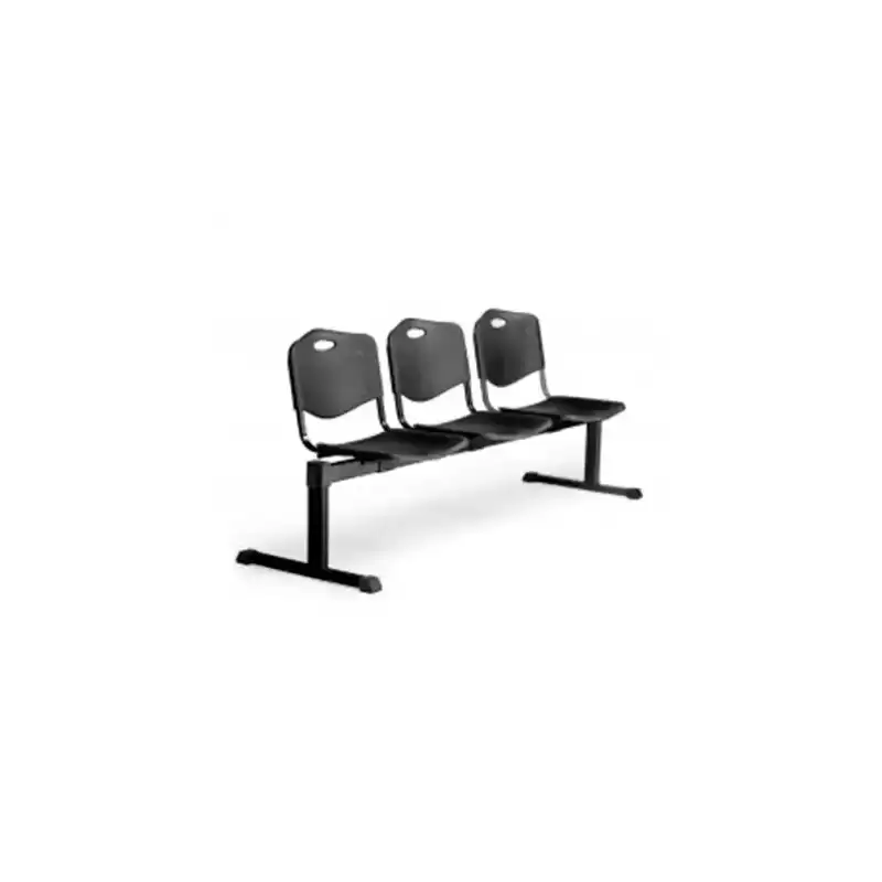 B3PINE PIQUERAS Y CRESPO BANCADA ISO 3 PLAZAS ASIENTO Y RESPALDO PVC NEGRO