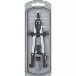 174035 FABER CASTELL COMPÁS ARTICULADO DE AJUSTE RÁPIDO ADAPTADOR UNIVERSAL 17CM + ACCESORIOS