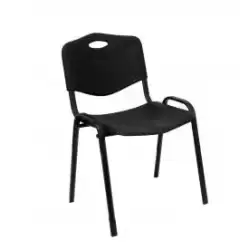 PACK226PTNI840 PIQUERAS Y CRESPO PACK DE 2 SILLAS FIJAS APILABLES ISO ASIENTO Y RESPALDO PVC NEGRO