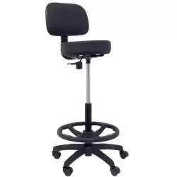 T01CLSPNE PIQUERAS Y CRESPO TABURETE LLANOS GIRATORIO REGULABLE CON ARO REPOSAPIÉS TAPIZADO SIMILPIEL NEGRO