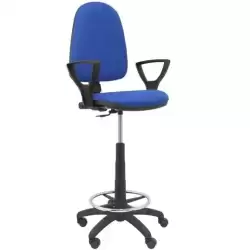 T04CPBALI229BGOLF PIQUERAS Y CRESPO TABURETE AYNA B/FIJOS REGULABLE EN ALTURA Y ARO REPOSAPIÉS TAPIZADO BALI AZUL