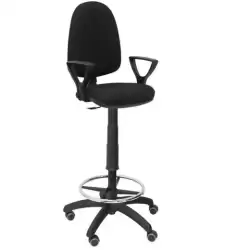 T04CPBALI840BGOLFRP PIQUERAS Y CRESPO TABURETE AYNA GIRATORIO CP ARO REPOSAPIÉS B/FIJOS RUEDAS DE PARQUÉ TEJIDO BALI NEGRO