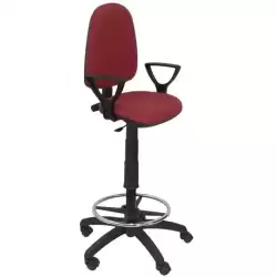 T04CPBALI933BGOLF PIQUERAS Y CRESPO TABURETE AYNA B/FIJOS REGULABLE EN ALTURA Y ARO REPOSAPIÉS TAPIZADO BALI GRANATE