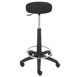 T10GB840 PIQUERAS Y CRESPO TABURETE TOLOSA GIRATORIO REGULABLE CON ARO REPOSAPIÉS TAPIZADO BALI NEGRO