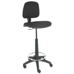 T12CPB840RN PIQUERAS Y CRESPO TABURETE ISSO GIRATORIO CP REPOSAPIES REGULABLE ASIENTO/RESPALDO TEJIDO BALI NEGRO