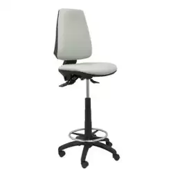 T14SB40 PIQUERAS Y CRESPO TABURETE ELCHE GIRATORIO ASINCRO ARO RESPOSAPIÉS TEJIDO BALI GRIS CLARO