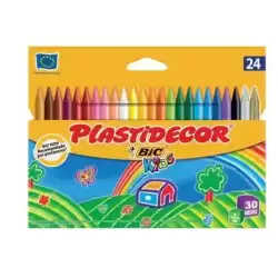 9203012/9203013 PLASTIDECOR CERAS KIDS COLORES SURTIDOS ESTUCHE 24 UD
